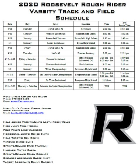 coach o track and field calendar.